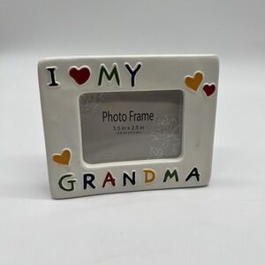 Vintage I Love My Grandma Picture Frame 3.5 X 5" Ceramic/Resin 90s ❤️